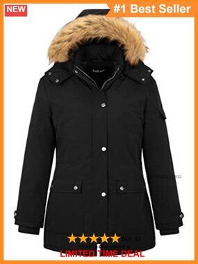 Women's Plus Size Waterproof Thicken Puffer Coat with Hood - Winter Warm Parka